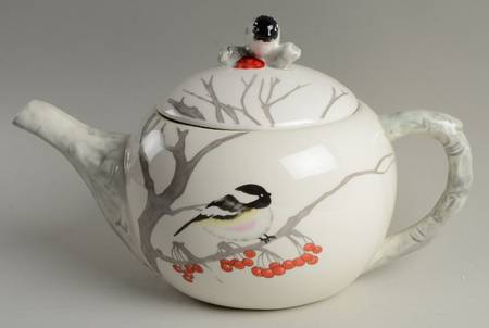 Winter Chickadee Teapot & Lid