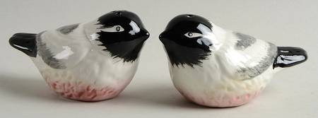 Winter Chickadee Figural Salt & Pepper Set