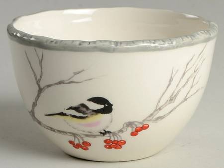 Winter Chickadee Individual Dip Dish