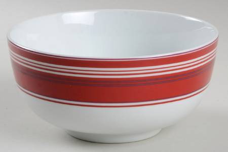 Red Stripe Soup/Cereal Bowl