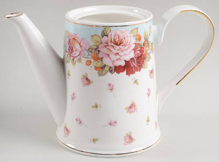 Peony and Strawberry Blue Teapot No Lid