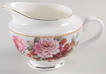 Peony and Strawberry Blue Creamer