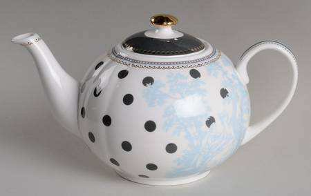 Scallop Navy Teapot & Lid