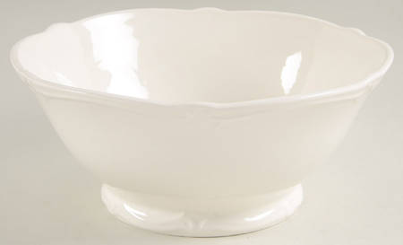 Rocaille Blanc (White) 9" Round Vegetable Bowl