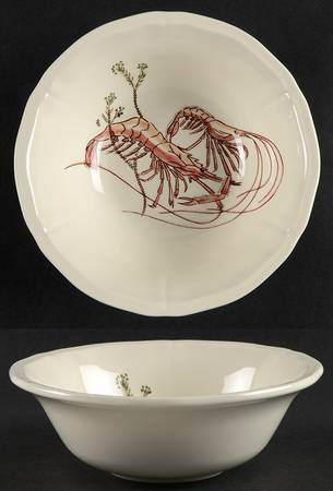 Grand Crustaces  (Scallope Rim) Deep Soup/Cereal Bowl