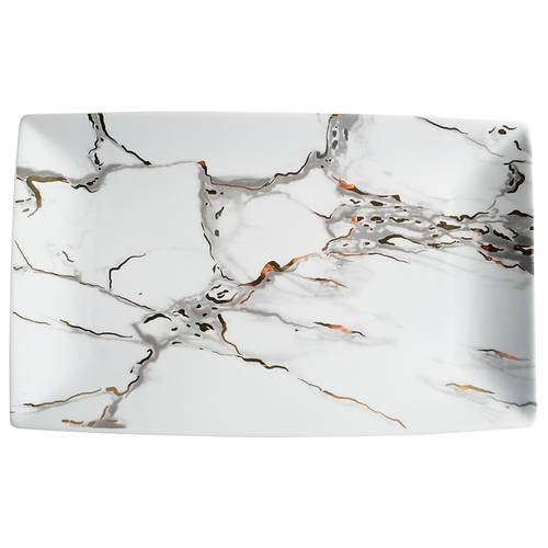 Grey Gold Marble 14" Rectangular Serving Platter