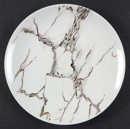 Grey Gold Marble Salad Plate