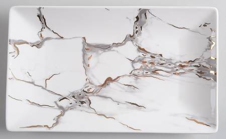 Grey Gold Marble 10" Rectangular Serving Platter