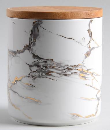 Grey Gold Marble Medium Canister & Lid