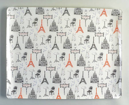 Ca C'est Paris 18" Acrylic Rectangular Tray