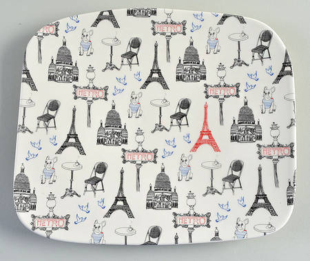 Ca C'est Paris 9" Rectangular Plate