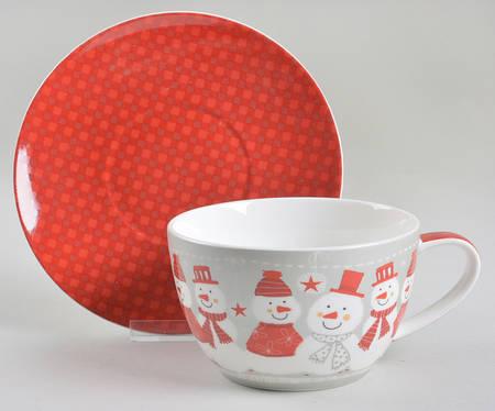 Santa and Snowman by Gracie Bone China
