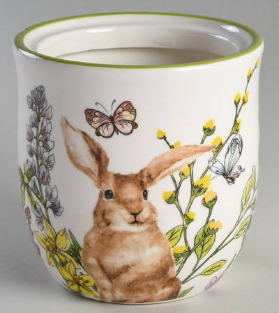 Garden Bunny Medium Canister No Lid