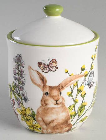 Garden Bunny Medium Canister & Lid