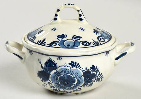 Blue Deft Sugar Bowl & Lid by Royal Goedewaagen