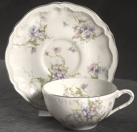 Annette Flat Cup & Saucer Set by Haviland