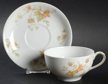 Autumn Leaf (No Trim) Flat Cup & Saucer Set