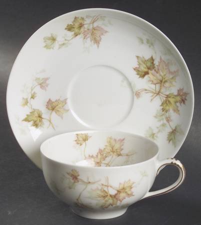 Autumn Leaf (No Trim) Flat Cup & Saucer Set