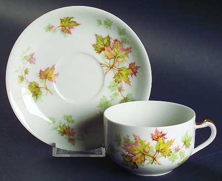 Autumn Leaf (No Trim) Flat Cup & Saucer Set