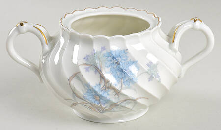 Bergere (Blue Flowers, Gold Verge) Sugar Bowl No Lid