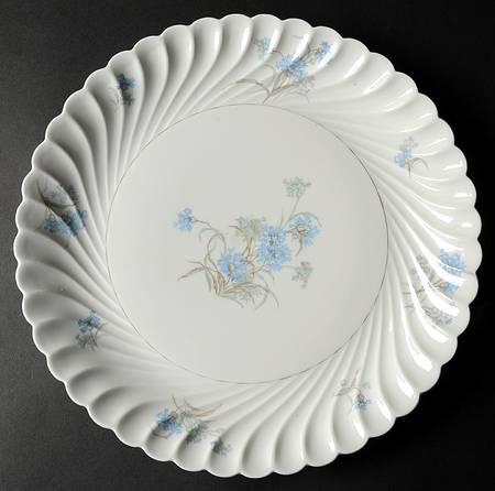 Bergere (Blue Flowers, Gold Verge) 12" Chop Plate (Round Platter)
