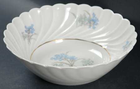 Bergere (Blue Flowers, Gold Verge) Coupe Cereal Bowl