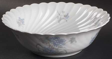 Bergere (Blue Flowers, Gold Verge) 8" Round Vegetable Bowl
