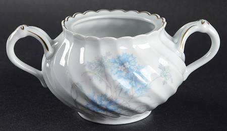 Bergere (Blue Flowers, Gold Verge) Sugar Bowl No Lid