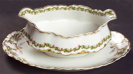 Clover Leaf Gravy Boat with Attached Underplate by Haviland