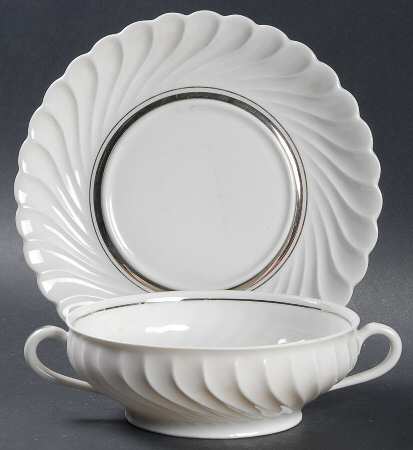Deauville Flat Cream Soup Bowl & Saucer Set