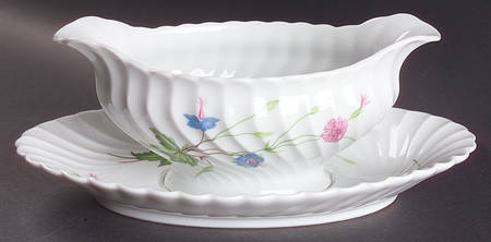 Florence (Newer, Swirl Edge, No Trim) Gravy Boat & Underplate