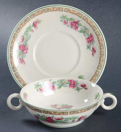 Indian Tree Flat Cream Soup Bowl & Saucer Set