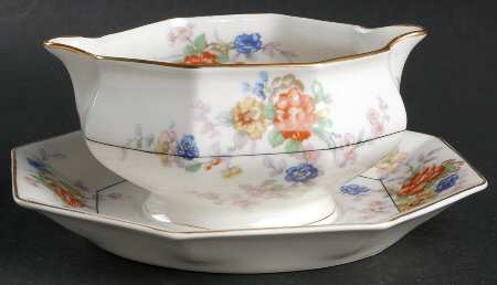 Jewel (White) Gravy Boat with Attached Underplate