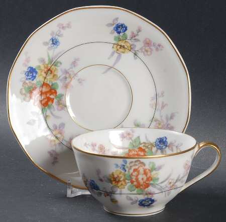 Jewel (White) Flat Cup & Saucer Set