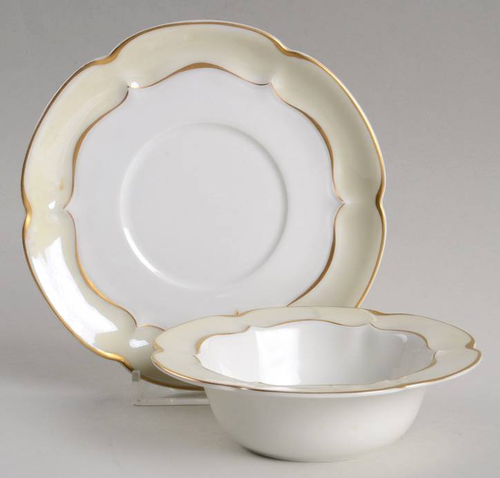 Marlborough (Cream Rim) Ramekin & Saucer Set by Haviland