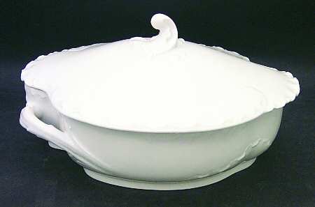 Marseille (All White) Oval Covered Vegetable