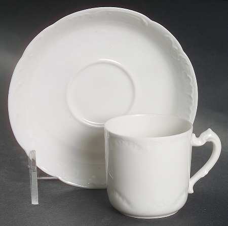 Marseille (All White) Flat Demitasse Cup & Saucer Set