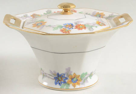 Miami White Sugar Bowl & Lid by Haviland