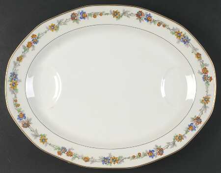 Miami White 18" Oval Serving Platter by Haviland
