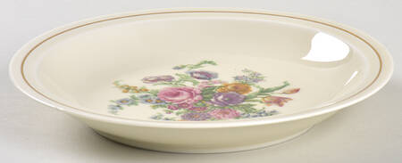 Miramar (Floral Center, Gold Band) Large Rim Soup Bowl