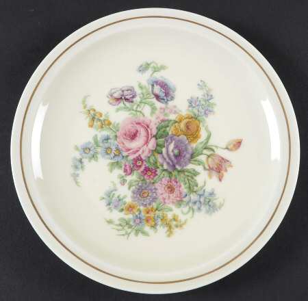 Miramar (Floral Center, Gold Band) Salad Plate