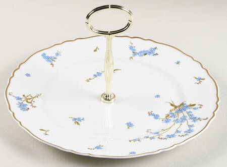 Montmery (Forget Me Nots) Round Serving Plate with Center Handle (Dp) Hc