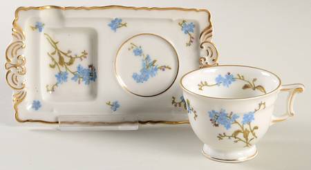 Montmery (Forget Me Nots) Demitasse Cup and Ashtray Set