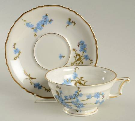 Montmery (Forget Me Nots) Footed Cup & Saucer Set