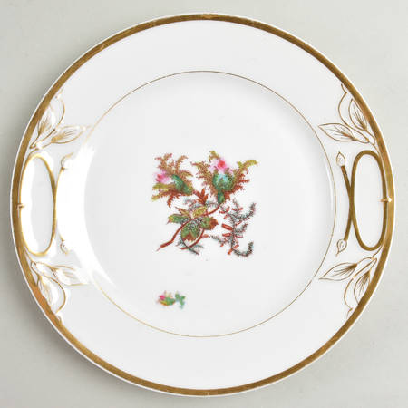 Moss Rose (Thick Gold Trim) Cake Plate