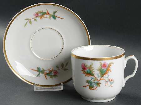 Moss Rose (Thick Gold Trim) Oversized Cup & Saucer Set