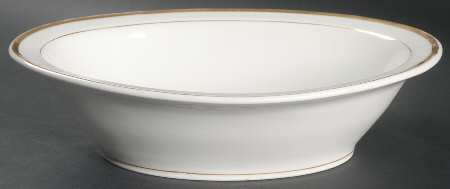 Moss Rose (Thick Gold Trim) 10" Oval Vegetable Bowl