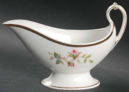 Moss Rose (Thick Gold Trim) Gravy Boat