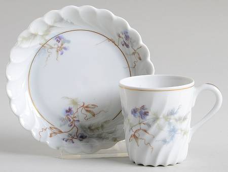 Orsay Flat Demitasse Cup & Saucer Set by Haviland