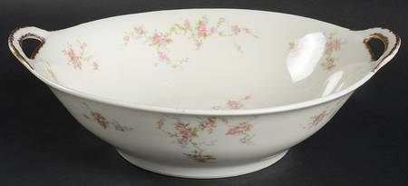 Pink Spray 10" Round Vegetable Bowl